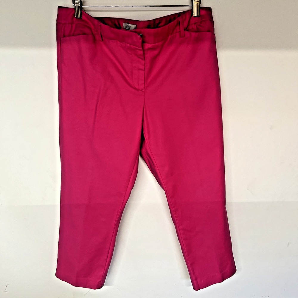 Hot Pink Dahlia Capri Dressy Cotton Capris‎ Womens Size 12